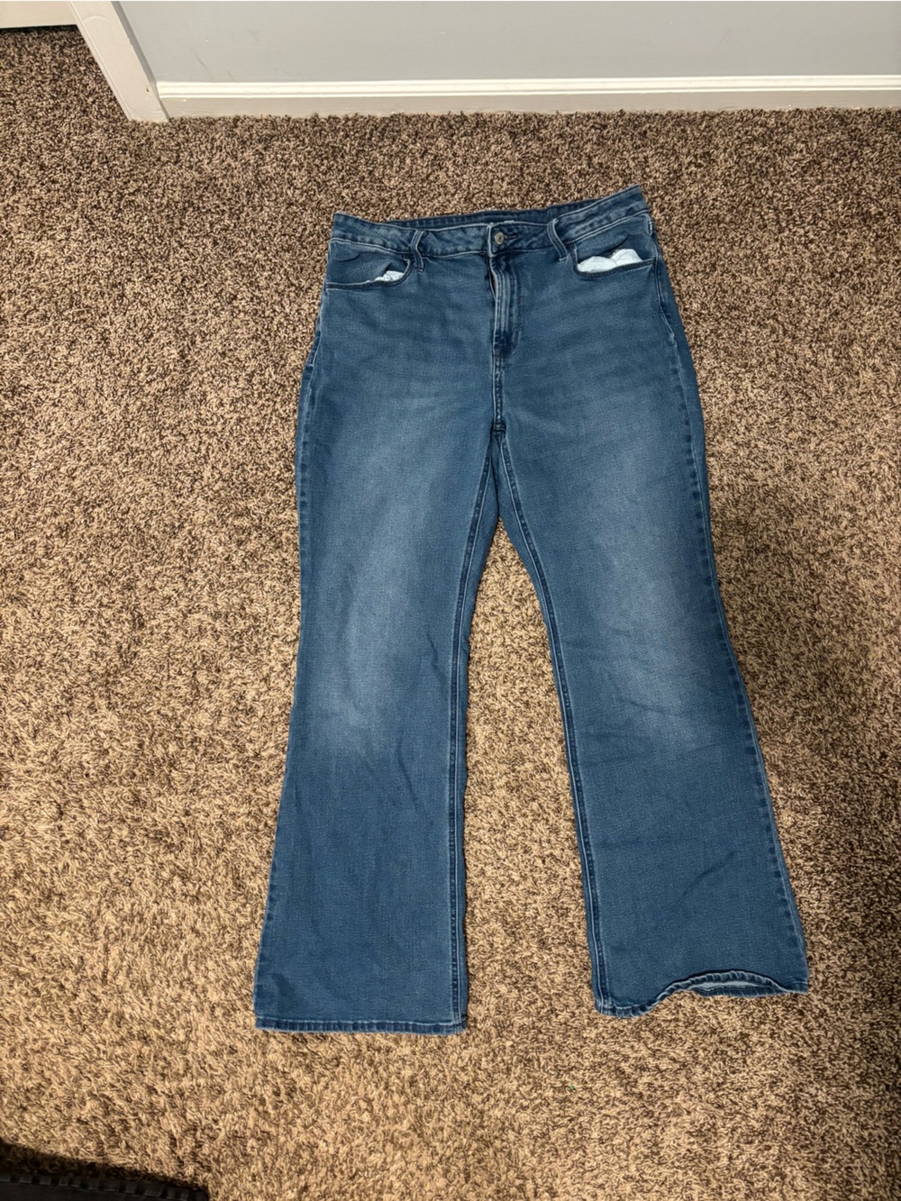 Old Navy Medium Blue Flare Jeans for Women